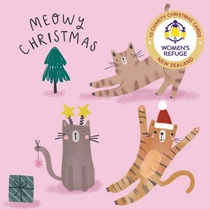 Cats - Christmas Cards - Womens Refuge Charity - 10 Pack