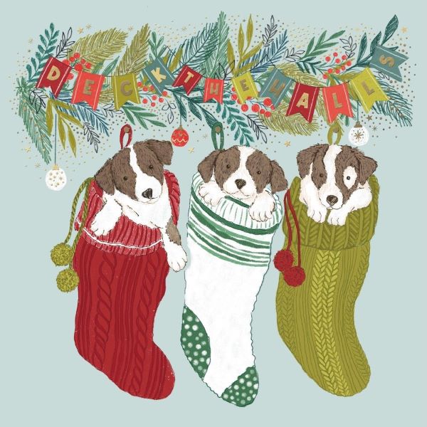 Puppies - Christmas Cards - Womens Refuge Charity - 10 Pack