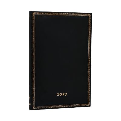 2027 Black Edition Maxi 12-Month Hardcover Dayplanner (Elastic Band Closure) Vertical