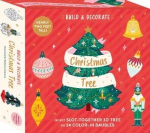 Build And Decorate Christmas Tree - Includes slot together 3d tree & 24 colour-in baubles